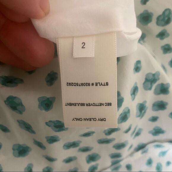 REBECCA TAYLOR Mini Dress Classic Emerald Daisy Floral Print Faux Wrap NEW - Picture 16 of 16